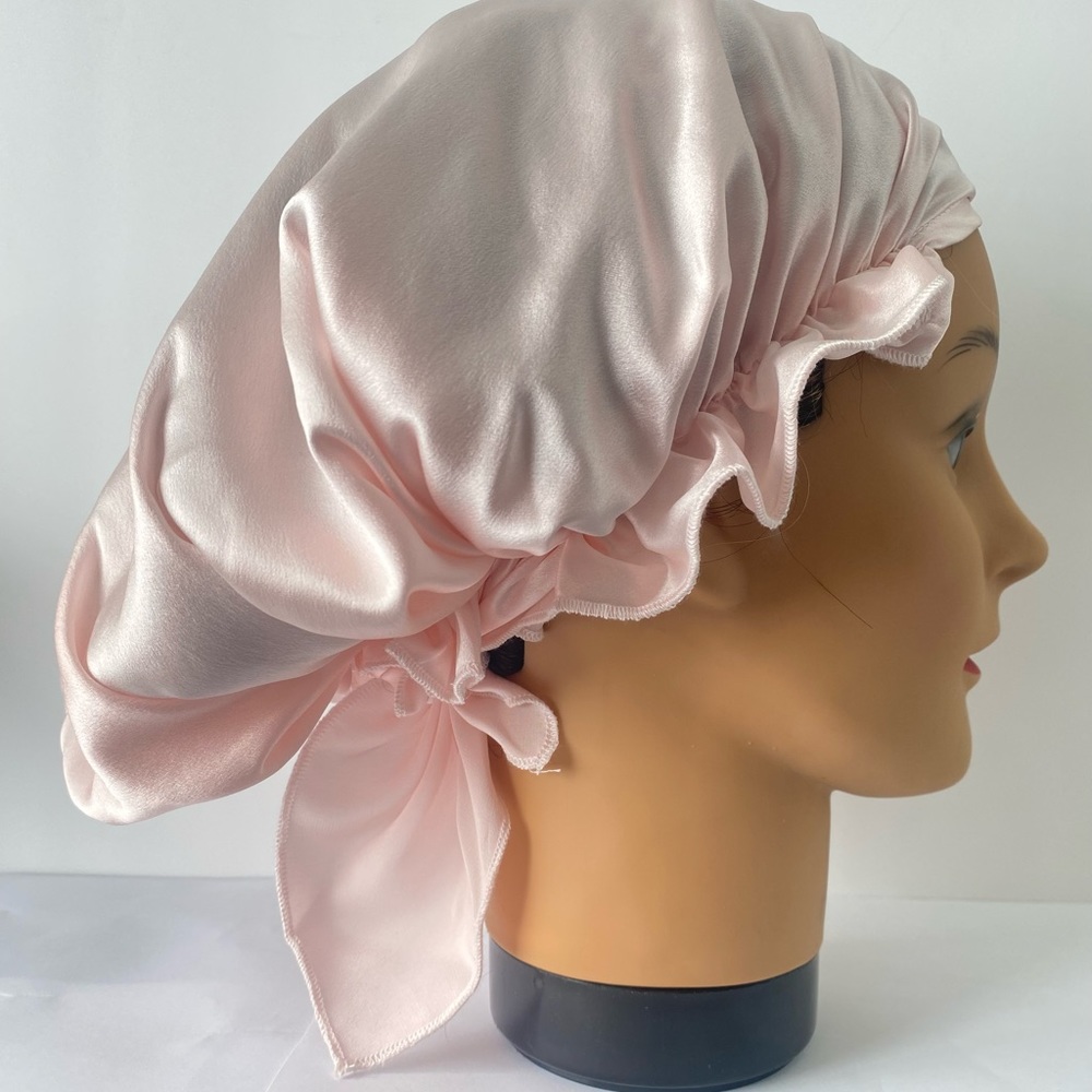 100% Mulberry Silk Bonnet 22 Momme With Free Pouch Light Pink